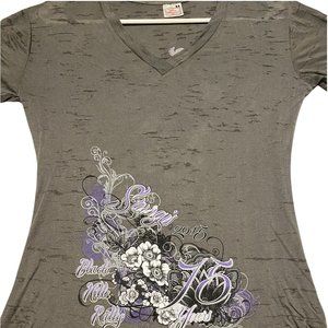 Sturgis 2015 Black Hills Rally Vance Biker Wear Womens Medium T-shirt Gray.